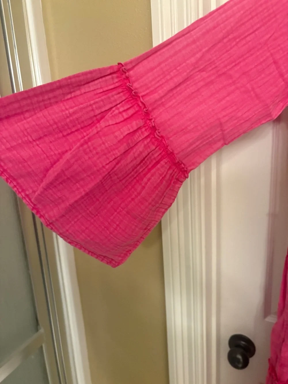 Faherty Pink Gauze Maxi Dress NWT Large Preppy Old Money - Picture 6 of 8